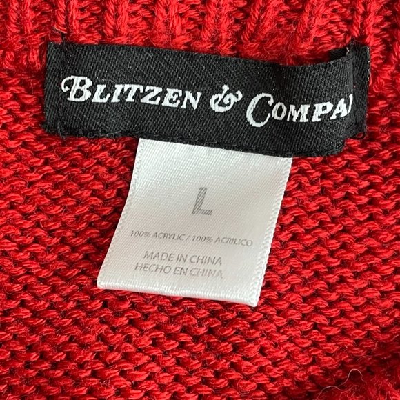 Blitzen & Company Mens Red Christmas Tree Ugly Christmas Sweater  Size Large Med - Picture 5 of 6